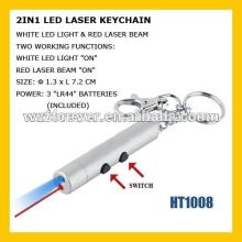 Hot Sale 2 in 1 LED Light Key Chain Laser
