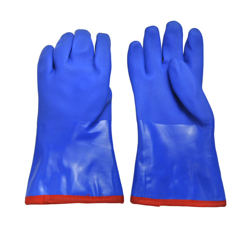 Blue pvc cashmere cold-proof gloves