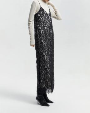 Lace Hollow Luspender Long Skirt