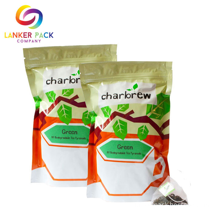 Custom Waterproof Plastic Tea Bag Packaging With Zipper