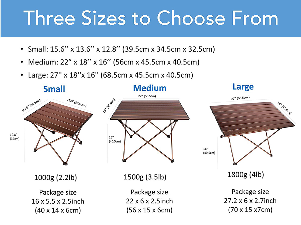 NPOT Camping Side Tables with Aluminum Hard-Topped Folding Table top Ultra light camping kitchen table