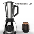 Stainless steel blender with glass jar