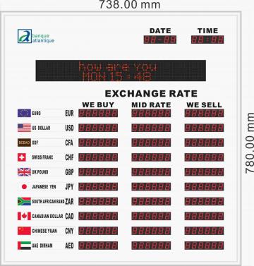 Currency exchange rate display board ERB-3810B