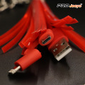 Keychain de câble d&#39;USB de foudre de rouge de Tassle