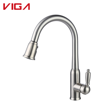 China Stainless Steel Flexible Hose Pullout Sprayer Kitchen Sink Faucets