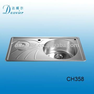 CH358 single bowl with drainboard overmount sink