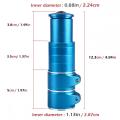 Bike Neck Extender Aluminium Alloy Stem Raiser Blue