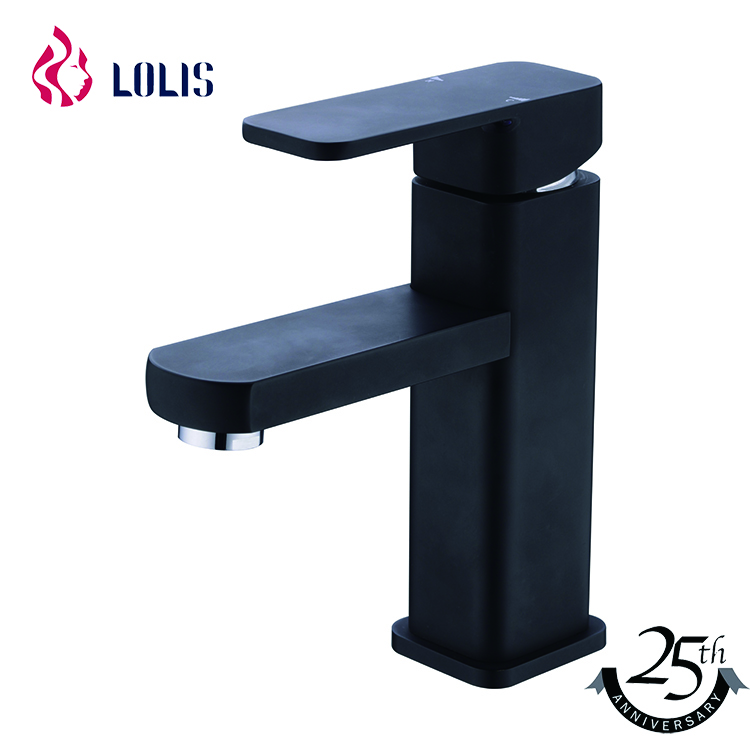 BNF600-H Single Handle Square Shape Black Basin Mixer Faucet