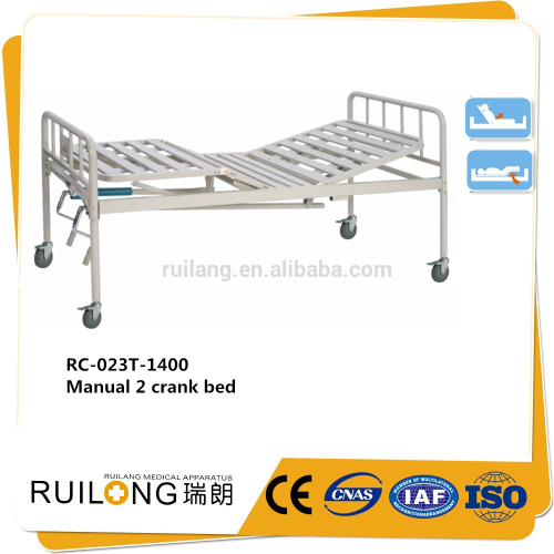 RC-023T-1400 Cheap homecare 2 crank bed manual medical bed for sale