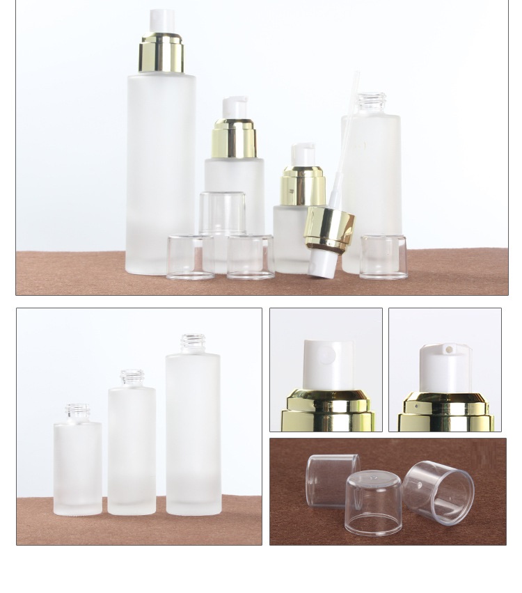 Spot wholesale cosmetics set spray glass bottle emulsion pressure type sample cream eye cream empty bottle (7)