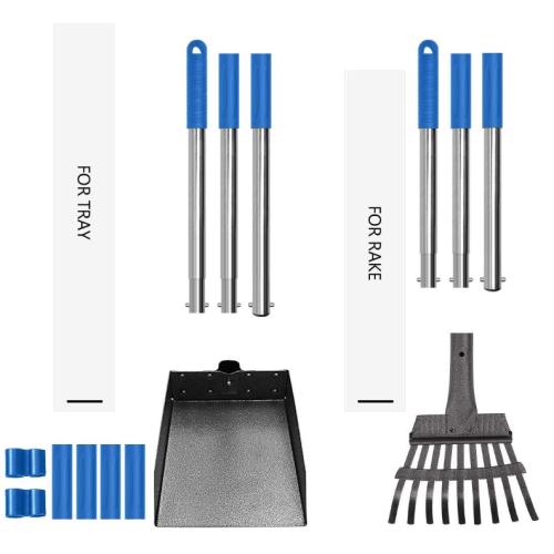 Land Handle Pet Poop Bandeja e Conjunto de Rake