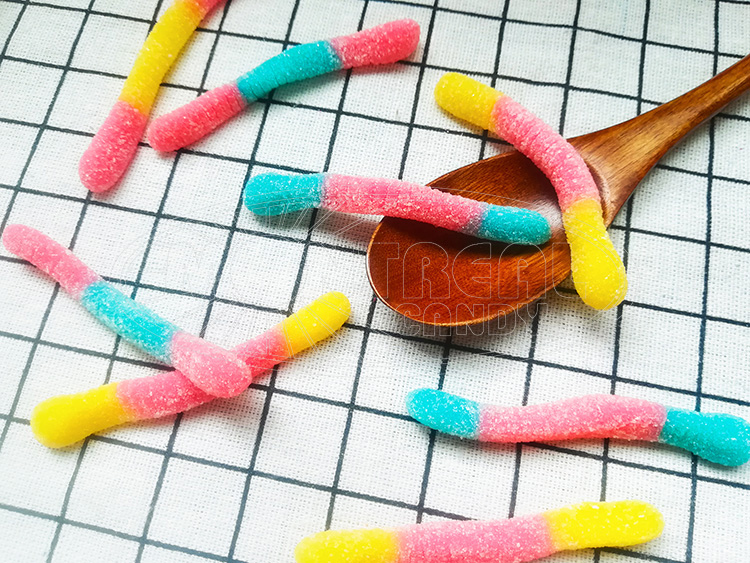 Halal colourful sour sweet candy gummy worms