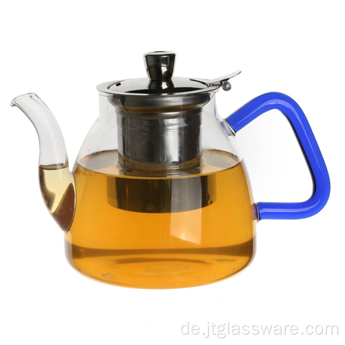 Hitzebeständige Teekanne aus Glas mit Stövchen