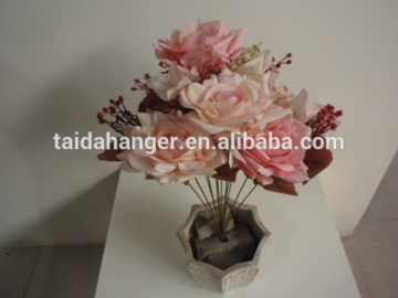 12 Heads Autumn Scenery Curling Selvedge Rose Aritifical Craft Flowers Made for Decor