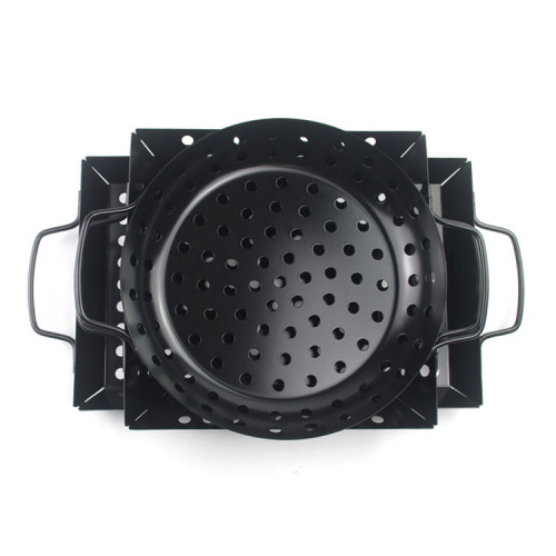 Mini cesta de barbacoa de acero al carbono con revestimiento antiadherente de 3 piezas
