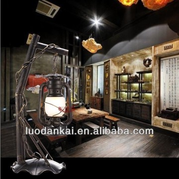 Hall frame desk table iron oil lamp