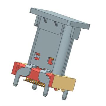 USB3.1 TYP C RA VERTIKAL Höjd13,5MM dubbel SMT