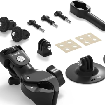 Insta360 Motorcycle Bundle: Powerful Clamp and Flexible Adhesive Mount Camera Kit