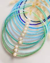 Handcrafted Multi-Material Women's Necklace: Crystal, Pearl, and Glass Beaded Choker