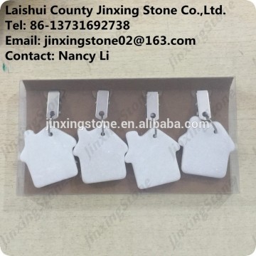 House Shape White Marble Tablecloth Weight Marble Tablecloth Clips Decorative Stone Table Cloth Clips