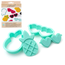 Tropical Biscuit Fondant Cutter Mold Set with Cookie Stamper