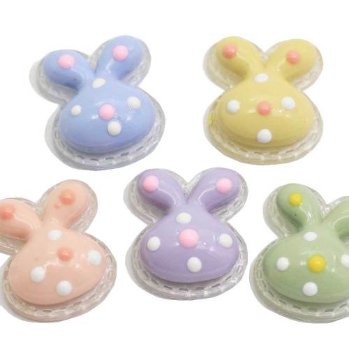 Fashion Cute Rabbit Shaped Beads Charms Flat Back Mini Cabochon For Handmade Craftwork Beads Kids Hair Accessories