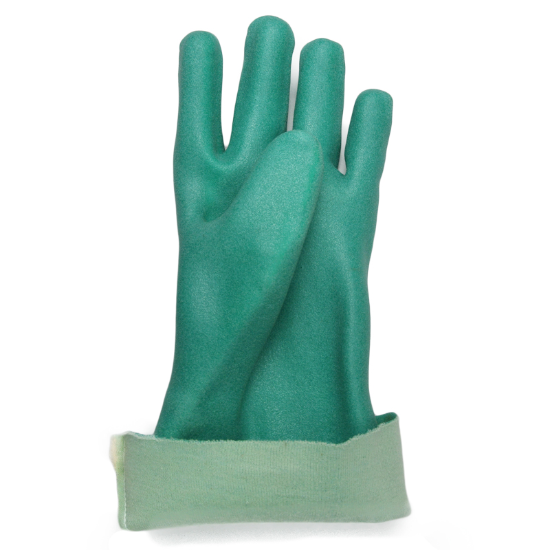 Зеленые ПВХ химические перчатки 15mil