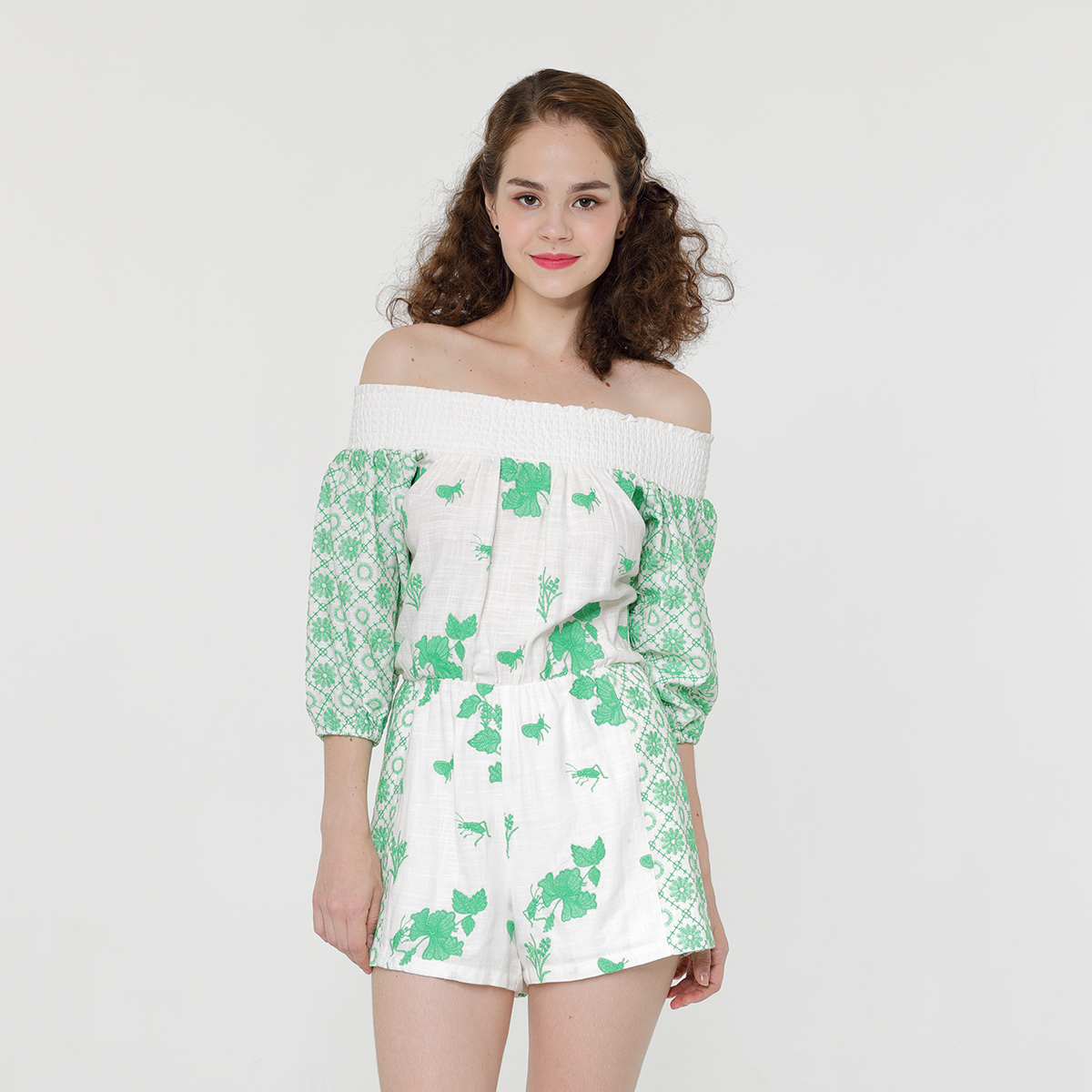 Embroidery Off Shoulder Jumpsuit Embroidery Off Shoulder Jumpsuit