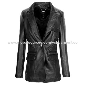 Long leather coat for lady