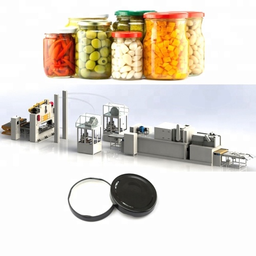 Twist off lid for glass jar production line