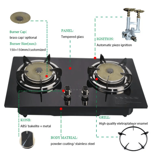 2 Burner Table Gas Spis Stand