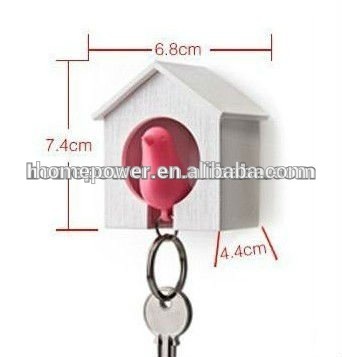 Novelty love nest birds keychain parrows whistle key holder dropship