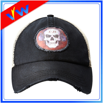 Applique Washed Worn-out Trucker Cap