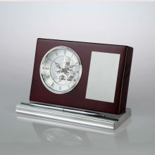 Pen holder wooden desk clock K8033