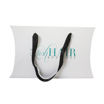 Fashion OEM Printing Ribbon Handle Pillow Paper Box