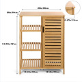 Wood Bamboo Storage Cabinet Toilet Organizer Shelf