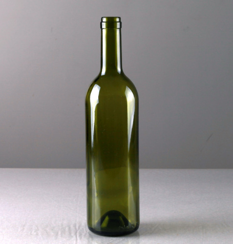 750ml botella de vino de cristal de color verde oscuro 300mm de altura