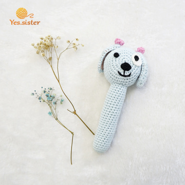 Кольцо-погремушка с собачкой ручной работы Amigurumi Dog