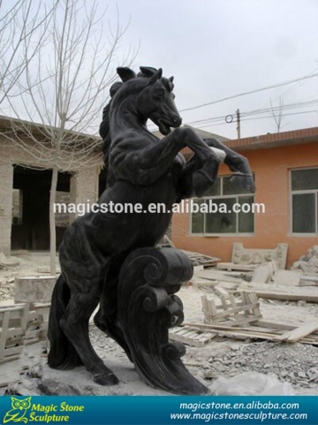 outdoor black horse sculpture
