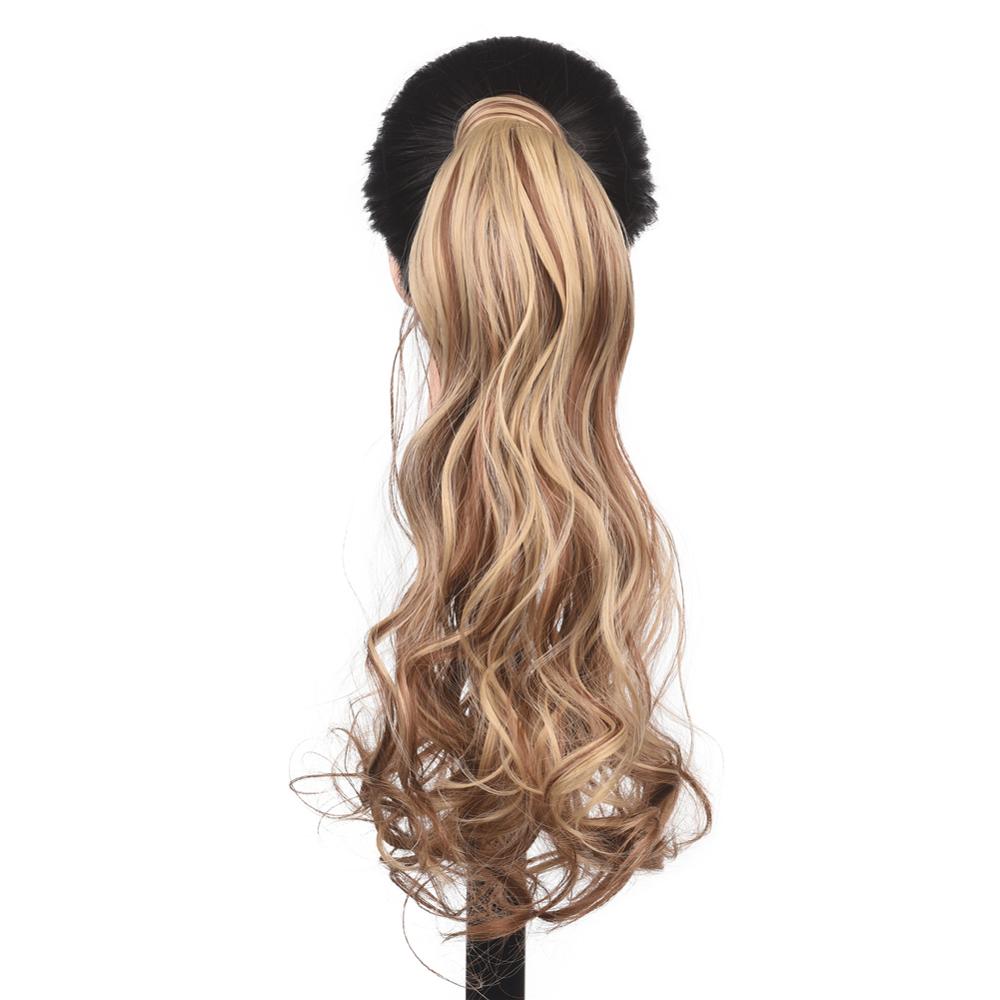 MYZYR 17inch Long Clip in P Onytail Hair Extension Wrap Around P Onytail Synthetic Fake P Ony Tail Hairpiece for Women 10-30days