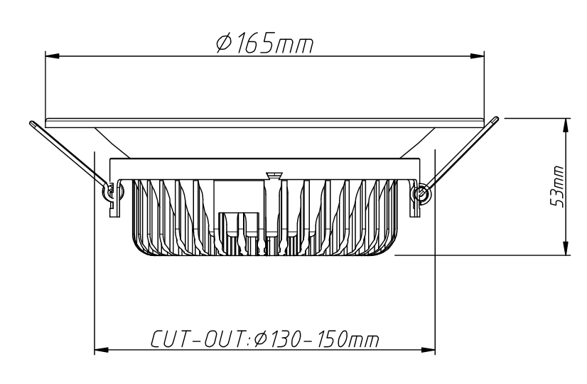 5 inch led downlight size