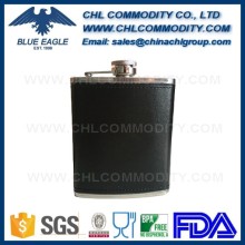 Custom logo printed leather hip flask