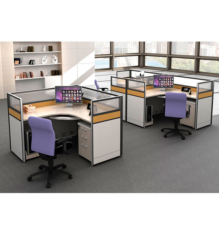 Modern office workstations 6 person long table workstations