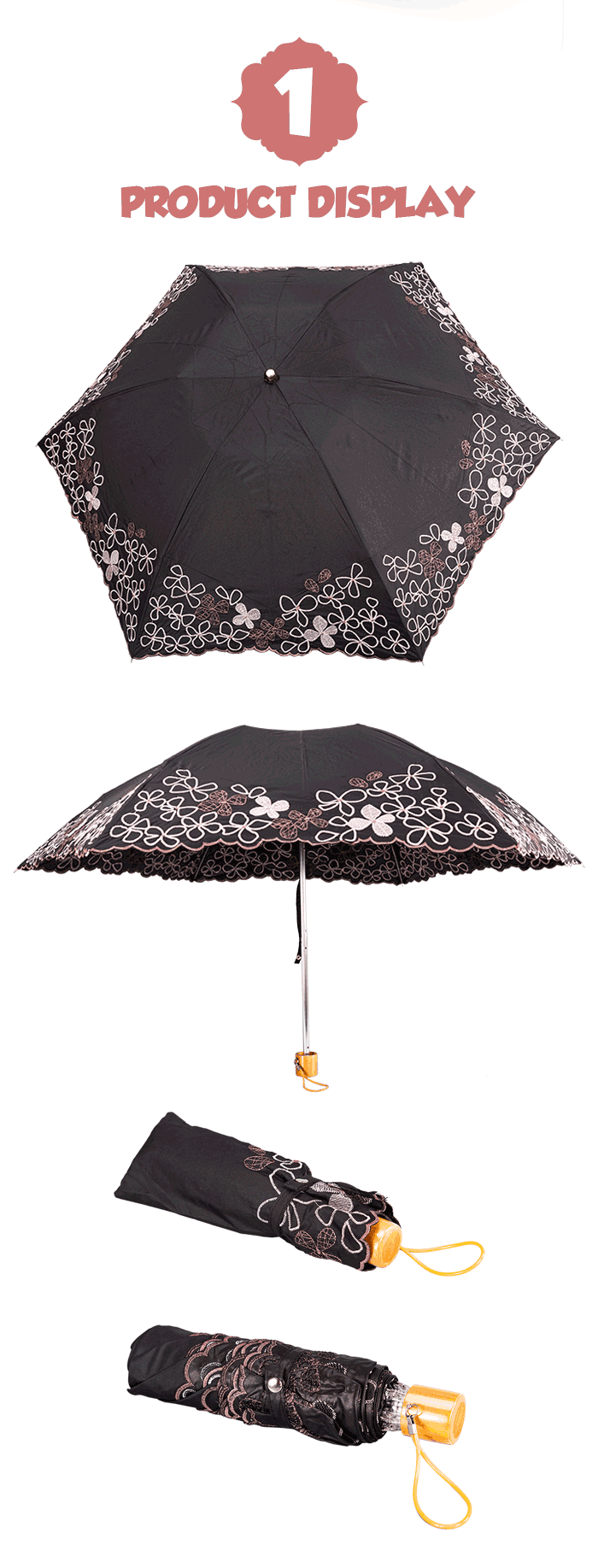 Lightweight Women Folding Umbrella