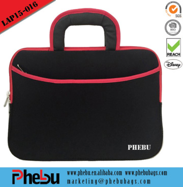 Promotional neoprene laptop bags with leather handles(LAP15-016)