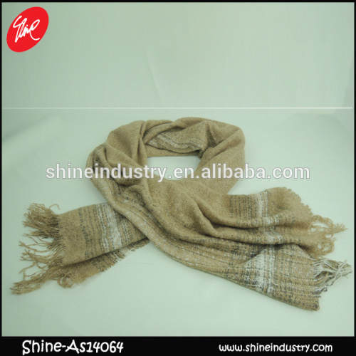 Fashion high quality with tassels soft wool fabric scarf