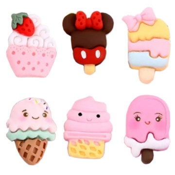 Nieuwe Aankomen Hars 3D Ijshoorntjes Cabochons Zoete Cartoon Popsicle Plakstenen Voor Scrapbooking DIY Hairbows Slime Charms Fun