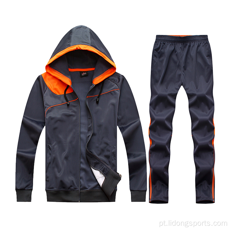 Atacado Men Custom Sportswear Men Hooded Tracksuit