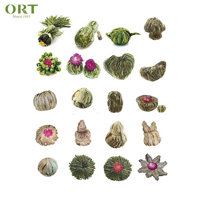 Chinese high quality handmade green tea base blooming tea balls