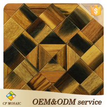 Gold color wood mosaic wall decoration interior wall decorative background wooden panel mosaic